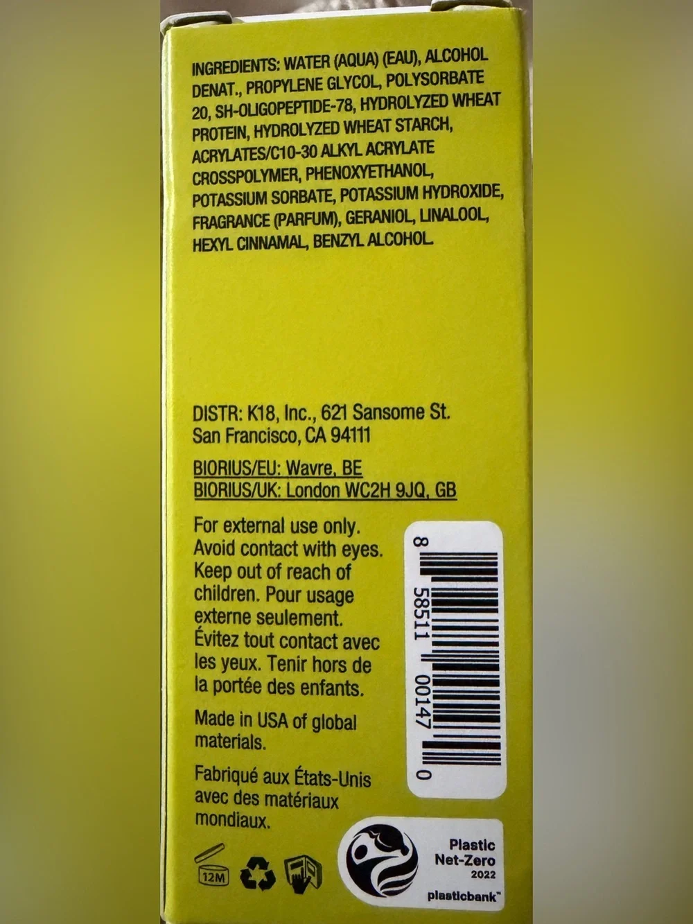 K18 Professional Molecular Repair Hair Mist 30mL / 1oz NIB